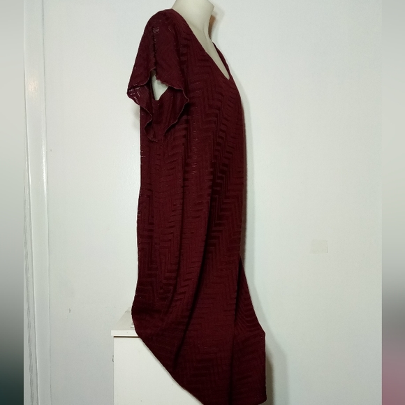 Cato Burgundy Midi Dress Sz 22/24W - Picture 9 of 14